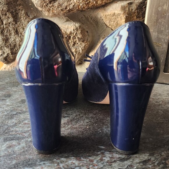 LEHOOR Chunky Block High Heel Fringed Round Toe Slip On Dress Loafers Size 8.5 - Picture 14 of 16